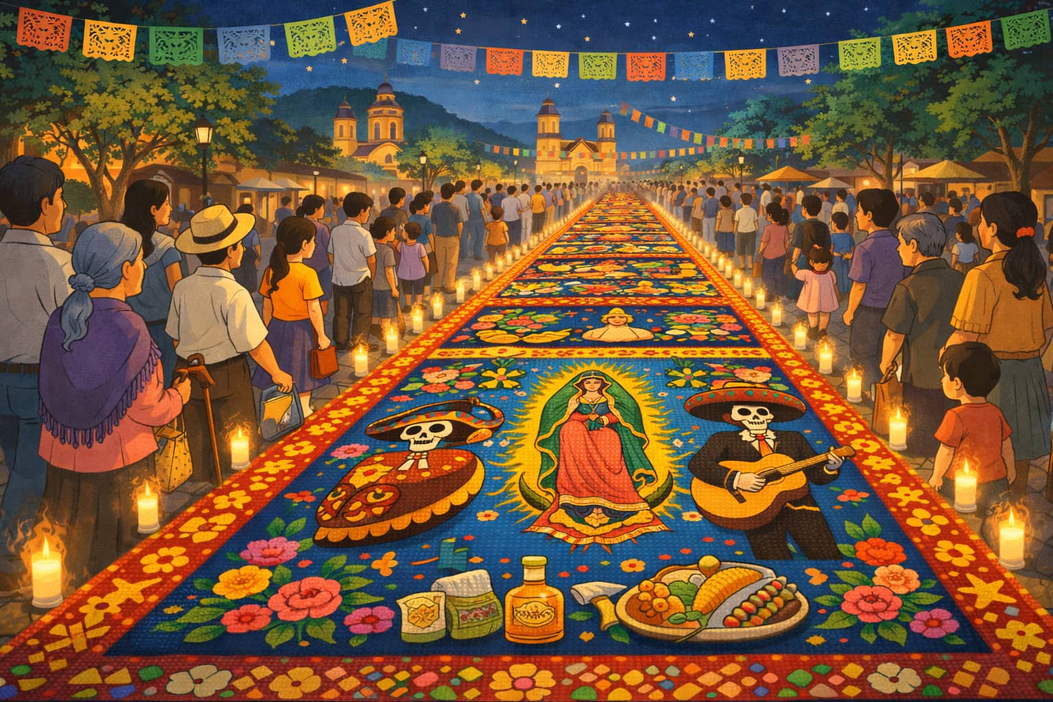Alfombras tradicionales en Cuacnopalan